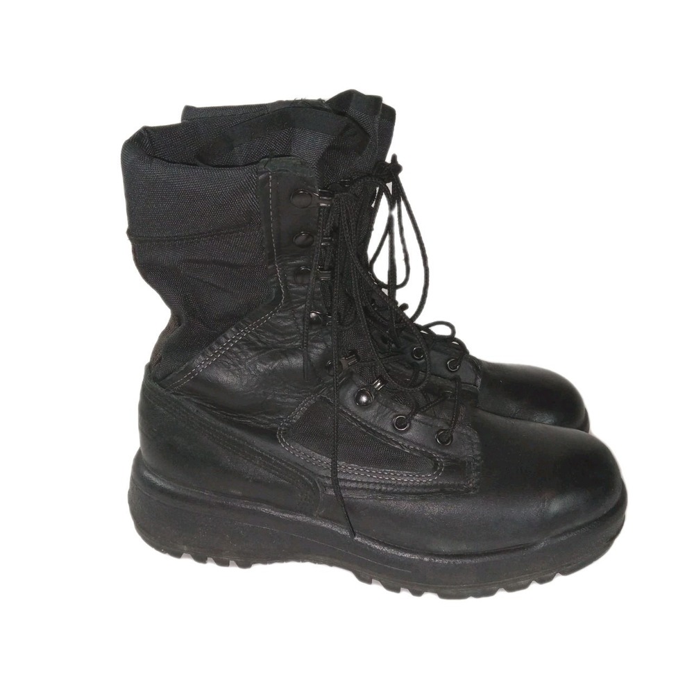 Belleville Black Leather Military Combat Boots‎ 390TRP Mens Sz 08.0 R USA